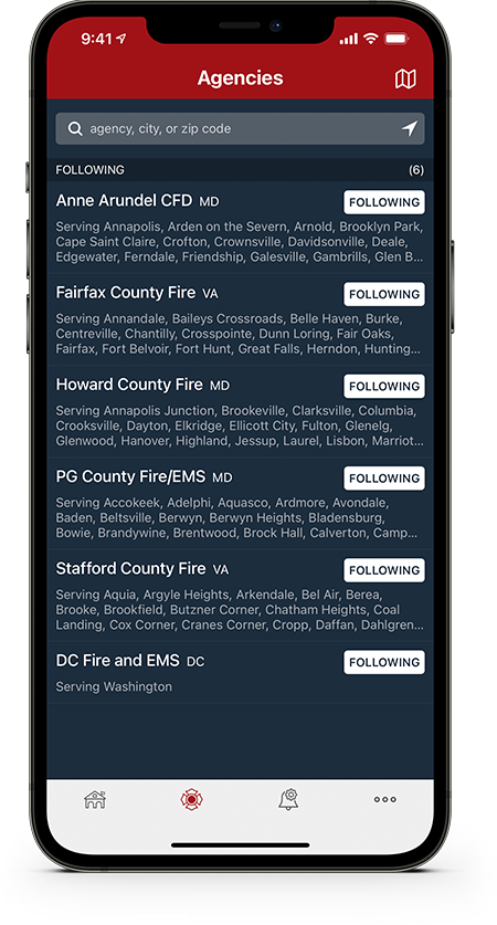 PulsePoint Respond Followed Agencies